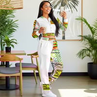 Image 2 of Women's Baseball Jacket and Pants Set- Hawaiian Sovereign Flag Print