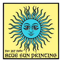 3” Blue Sun Printing Sticker