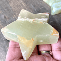 Image 4 of Green Onyx Star Crystal, Heart Chakra Healing Stone, Star Crystal Carving, Sourced from Pakistan