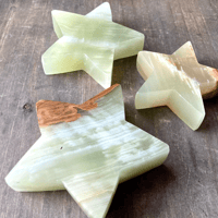 Image 6 of Green Onyx Star Crystal, Heart Chakra Healing Stone, Star Crystal Carving, Sourced from Pakistan