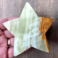 Image 7 of Green Onyx Star Crystal, Heart Chakra Healing Stone, Star Crystal Carving, Sourced from Pakistan