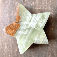 Image 10 of Green Onyx Star Crystal, Heart Chakra Healing Stone, Star Crystal Carving, Sourced from Pakistan