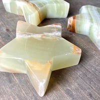 Image 8 of Green Onyx Star Crystal, Heart Chakra Healing Stone, Star Crystal Carving, Sourced from Pakistan