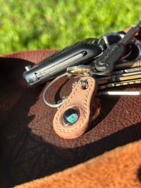 Image 3 of Leather Opal Keychain