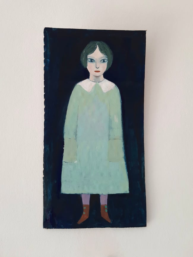 SALE Freda ~ Original painting on cardboard/ wall hanging 