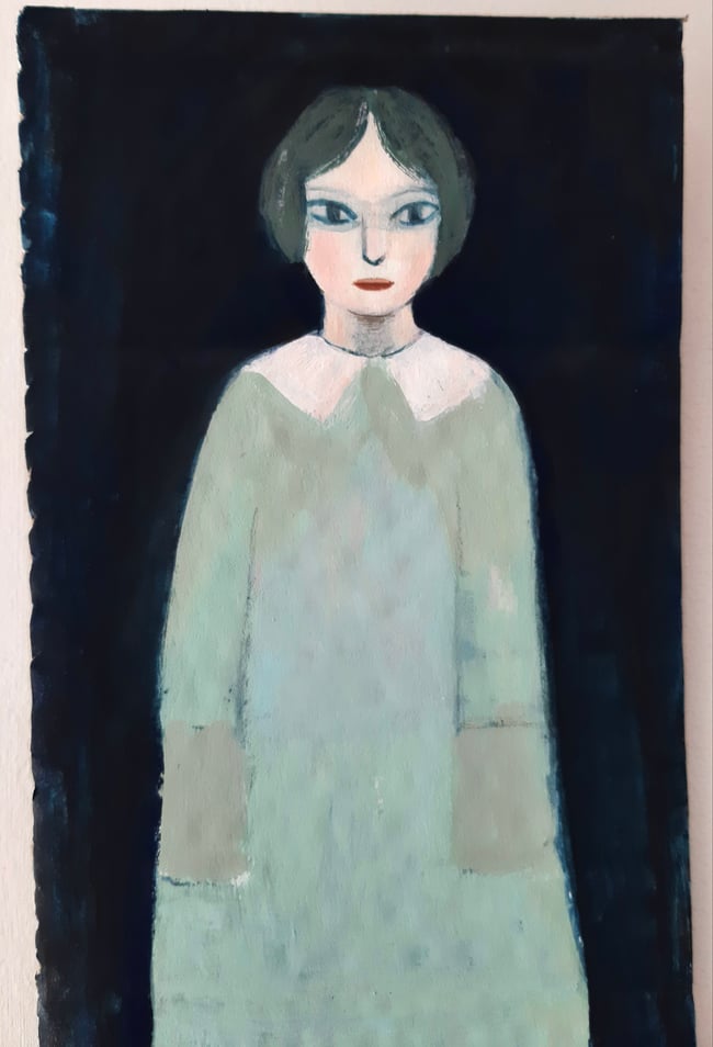 SALE Freda ~ Original painting on cardboard/ wall hanging 