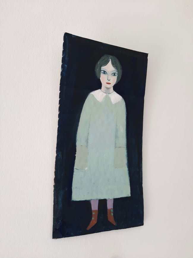 SALE Freda ~ Original painting on cardboard/ wall hanging 