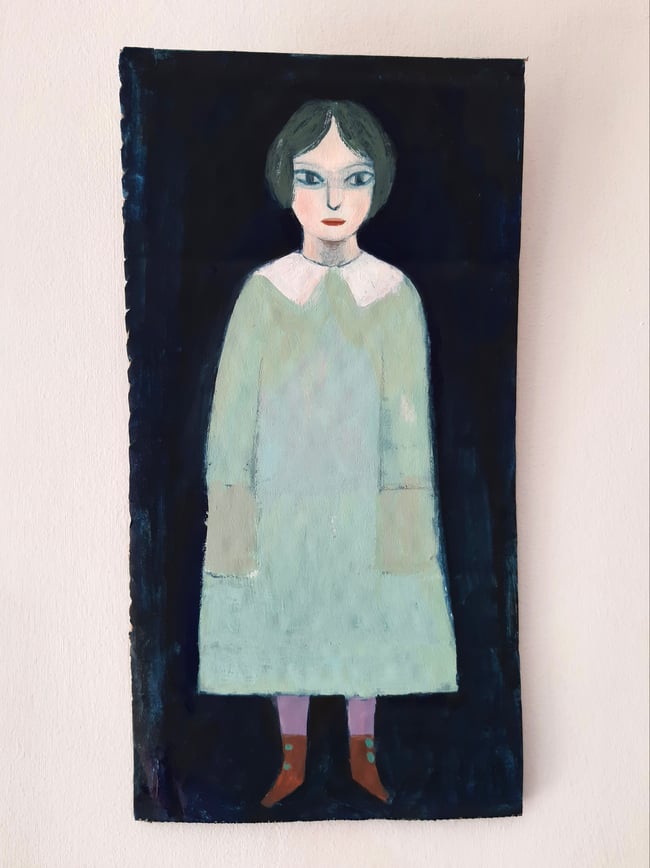 SALE Freda ~ Original painting on cardboard/ wall hanging 