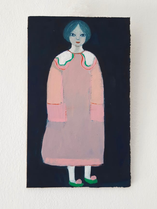 SALE Astrid ~ Original painting on cardboard/wall hanging