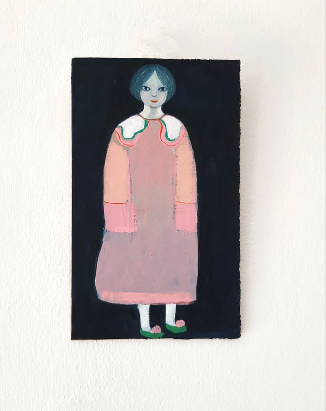 SALE Astrid ~ Original painting on cardboard/wall hanging