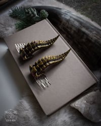 Image 4 of Gold Fire Dragon Hair Pins (a pair of two pins)