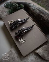 Image 4 of Silver Fire Dragon Hair Pins (a pair of two pins)