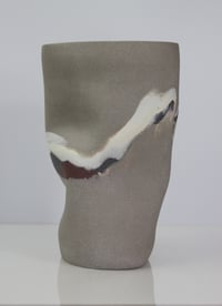 Image 4 of Extra Large  Warm Grey banded vessel