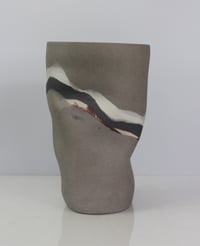 Image 2 of Extra Large  Warm Grey banded vessel