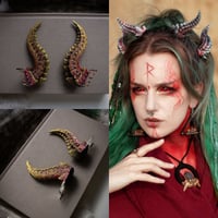 Image 1 of Gold Fire Dragon Hair Pins (a pair of two pins)
