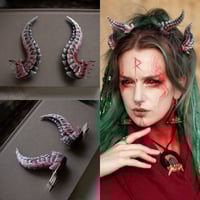 Image 1 of Silver Fire Dragon Hair Pins (a pair of two pins)