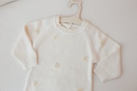 Image 1 of Flower stitch romper 12 months 