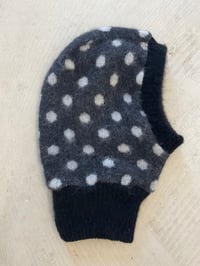 Image 1 of Black and white  dots alpaca balaclava 