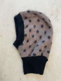 Image 1 of Black and brown knitted alpaca wool balaclava 