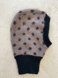Image 2 of Black and brown knitted alpaca wool balaclava 