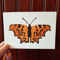 Image 2 of Comma Moth Reduction Lino Print