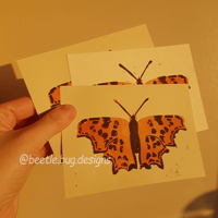 Image 1 of Comma Moth Reduction Lino Print