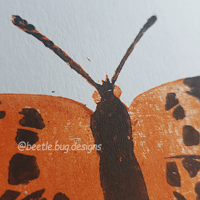 Image 3 of Comma Moth Reduction Lino Print