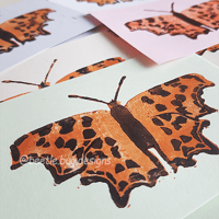 Image 4 of Comma Moth Reduction Lino Print