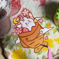 Image 2 of Sakura Bunny Taiyaki| Clear Sticker