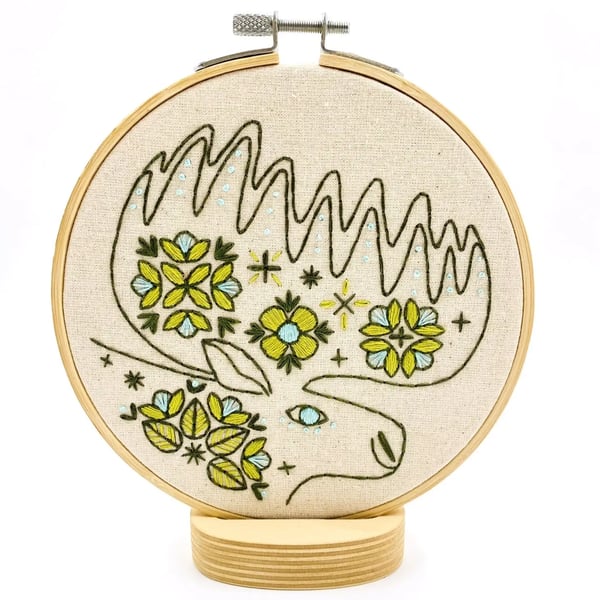 Image of NEW! Folk Moose Embroidery Kit by Hook Line & Tinker