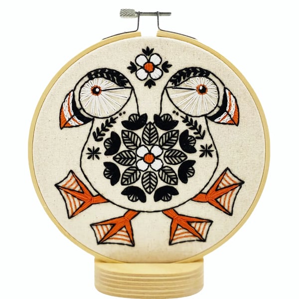 Image of NEW! Puffin Embroidery Kit by Hook Line & Tinker