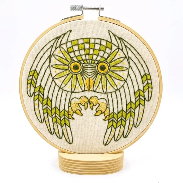 Image of NEW! Great Horned Owl Embroidery Kit by Hook Line & Tinker