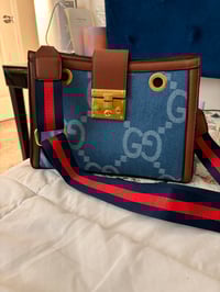 Gucci Denim & Leather Shoulder Bag