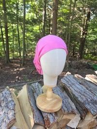 Image 2 of Upcycled Linen Stretchy Wrap- Hot Pink