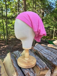 Image 3 of Upcycled Linen Stretchy Wrap- Hot Pink