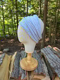 Image 1 of Upcycled Linen Stretchy Wrap- light blue Melange 