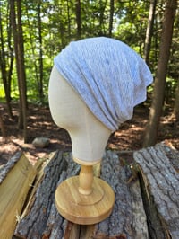 Image 2 of Upcycled Linen Stretchy Wrap- light blue Melange 
