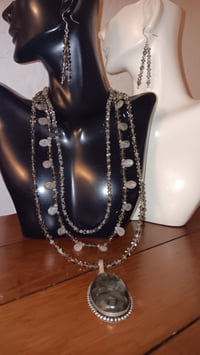 Image 6 of LABRADORITE PENDANT WITH LABRADORITE TEARDROP BEADS AND SWAROVSKI CRYSTALS