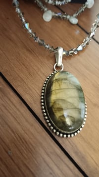 Image 11 of LABRADORITE PENDANT WITH LABRADORITE TEARDROP BEADS AND SWAROVSKI CRYSTALS