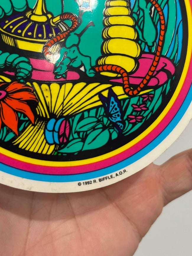 1992 Richard Biffle Alice Caterpillar 5" Sticker