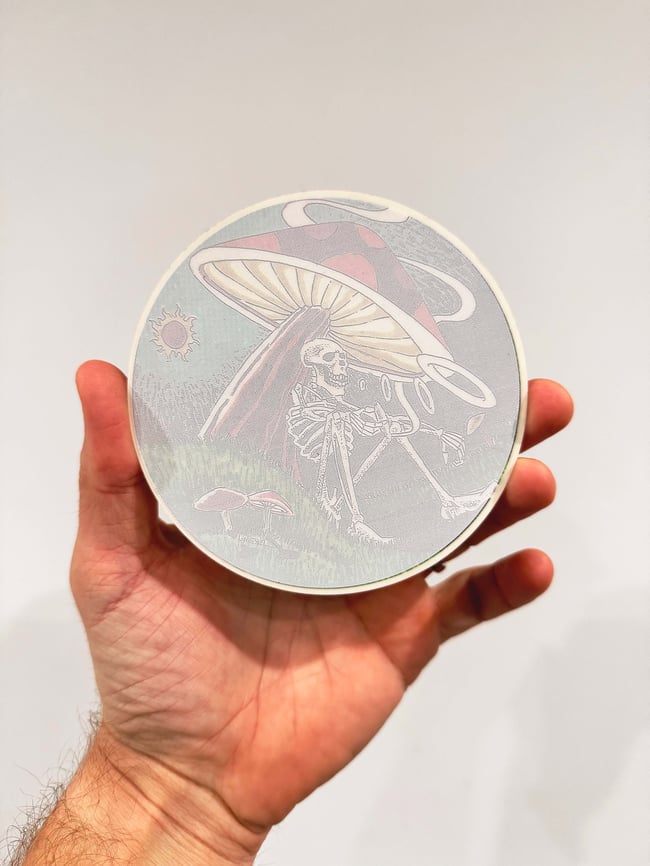 Grateful Dead 90s Smoking Skeleton 4.5" Window Sticker