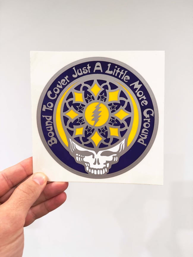 Grateful Dead 80s 'The Wheel' 6" Window Sticker