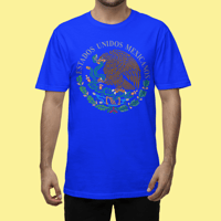 Image 1 of Vibrant Mexican Heritage Graphic Tee - States Unidos Mexicanos Emblem in Classic Black Eco-Friendly 