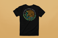 Image 4 of Vibrant Mexican Heritage Graphic Tee - States Unidos Mexicanos Emblem in Classic Black Eco-Friendly 