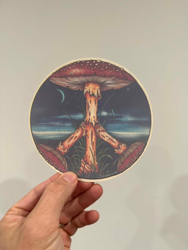 90s Peace Shroom 5" Window Sticker