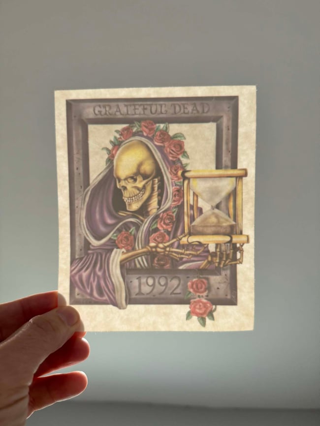 Grateful Dead 1992 Father Time 6" Window Sticker
