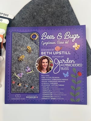 Image of Bees & Bugs Eyeglass Case Kit - You Will Need Garden of Embroidered Bugs book