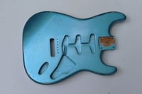 Image 1 of MJT VTS Stratocaster Body – Lake Placid Blue finish with ‘Medium’ Relic/Aging
