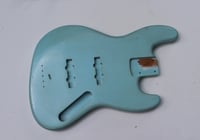 Image 2 of MJT JBT Jazz Bass Body – Sonic Blue nitro finish with ‘Medium’ Relic/Aging