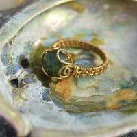 Image 3 of Moss agate brass ring 